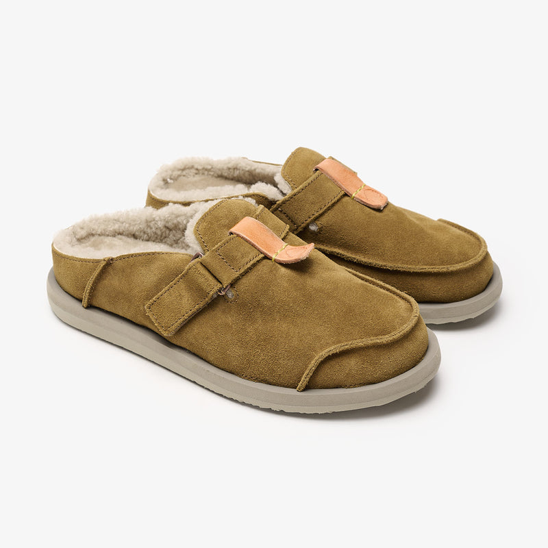 Uwabaki Clog Strap Suede | Mid Brown