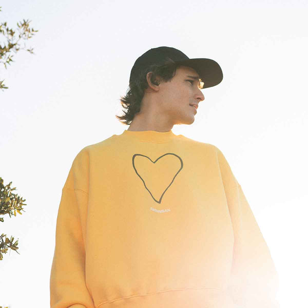 sudadera algodón orgánico hombre amarilla