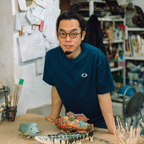 Camiseta de 100 % algodón orgánico azul marino