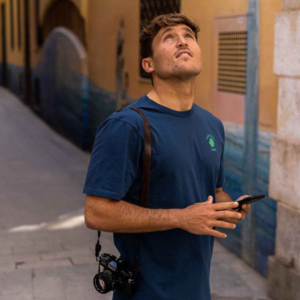 Camiseta azul algodón orgánico