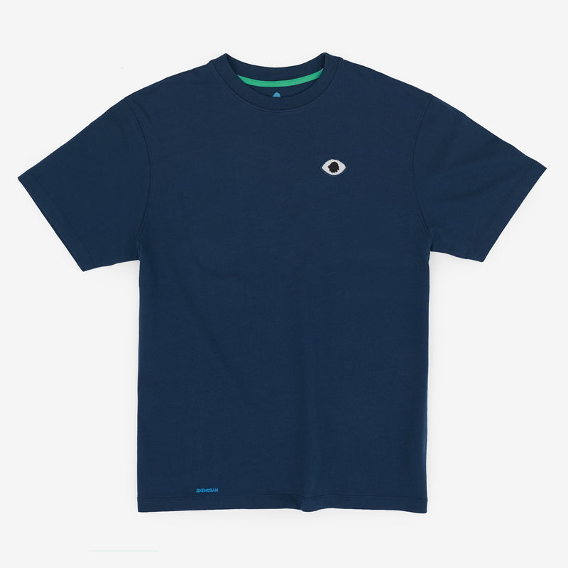 Camiseta de 100 % algodón orgánico azul marino