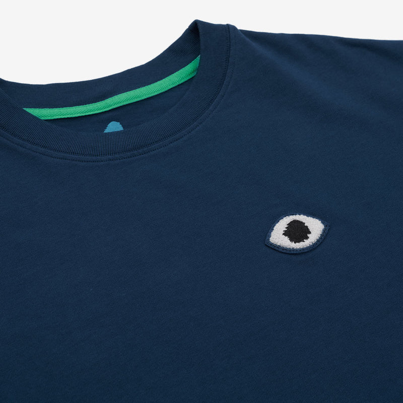 Camiseta de 100 % algodón orgánico azul marino