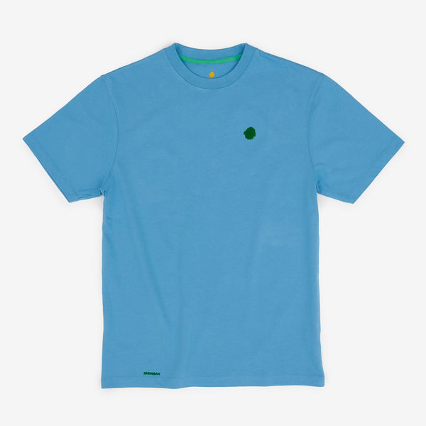 Camiseta de algodón orgánico azul claro